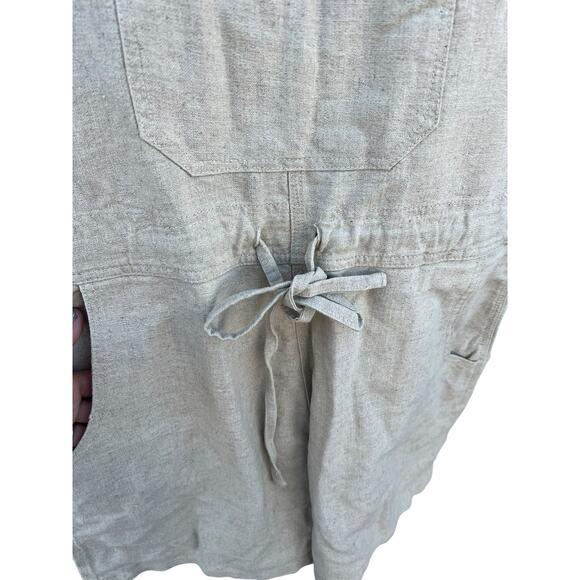 D'mode Classix Linen Blend Vintage 90s Women's Shorts Jumpsuit Beige Size SMALL - Picture 3 of 10